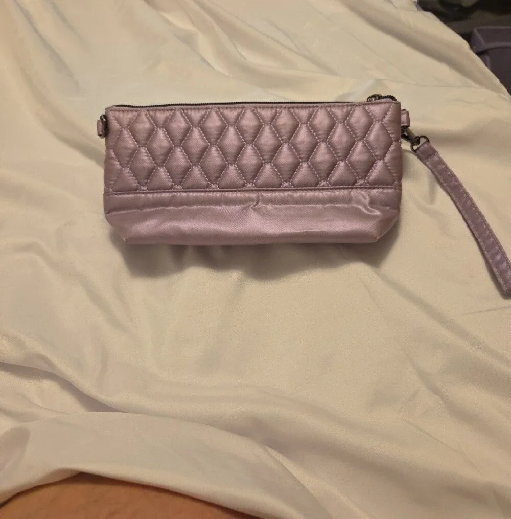 lug Quilted Lavender Satin Wristlet Crossbody Shiplap